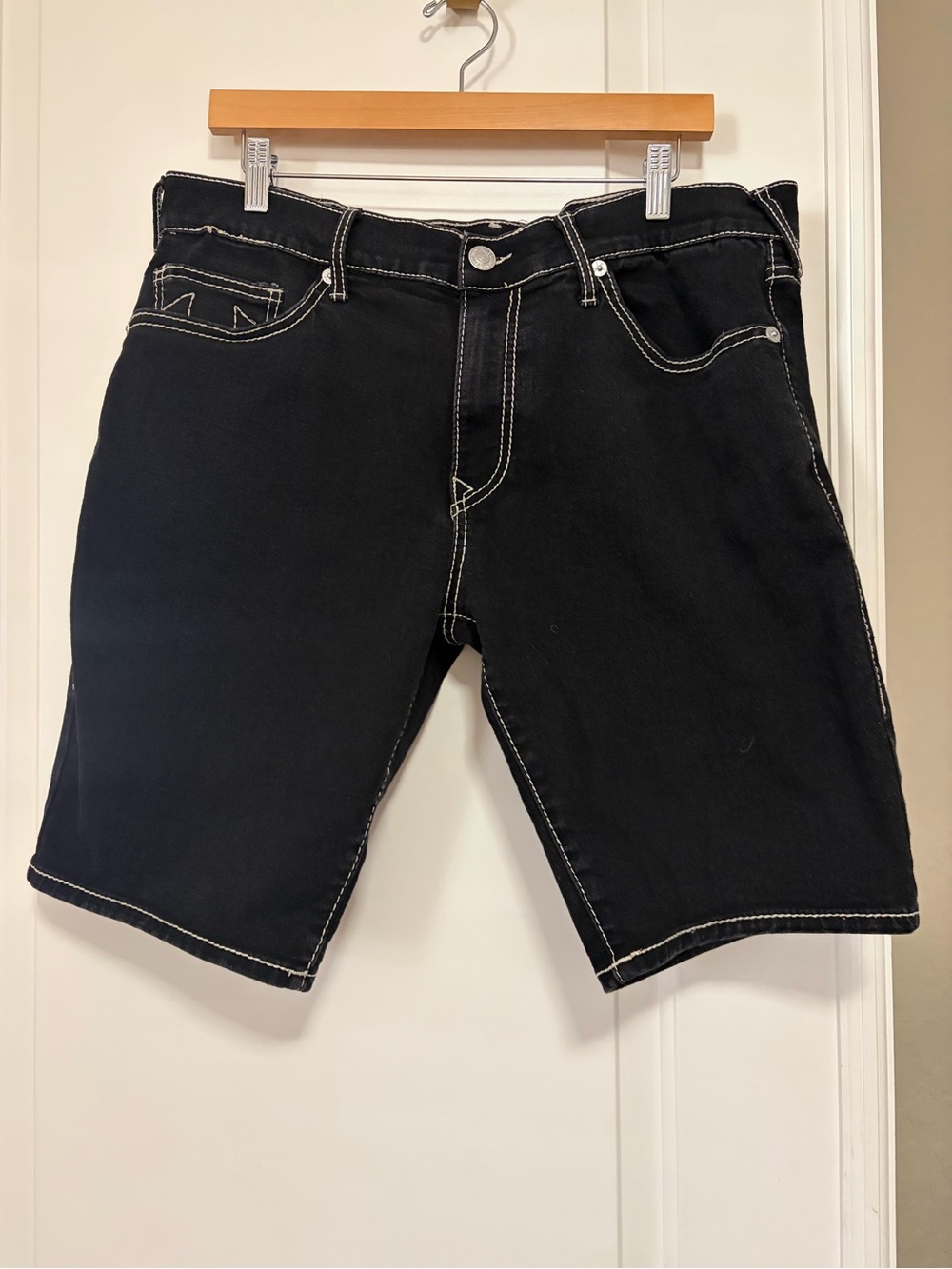 🪷🖤True Religion Black Denim Ricky Relaxed Straight Shorts🖤🪷